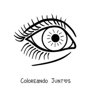 Imagen para colorear de un ojo grande con pestañas