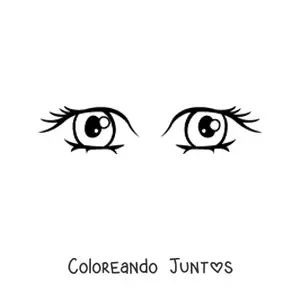 Imagen para colorear de un par de ojos animados de mujer