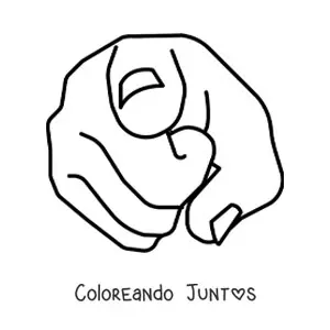 Imagen para colorear de una mano señalando