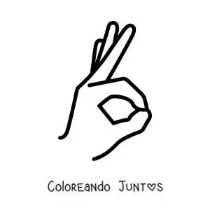 Imagen para colorear de una mano haciendo la señal de ok
