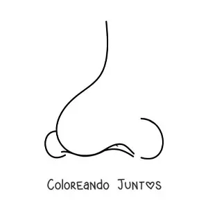 Imagen para colorear de una nariz