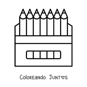 Imagen para colorear de una caja de lápices de colores