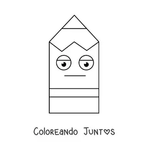 Imagen para colorear de un lápiz grande animado