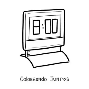 Imagen para colorear de un reloj digital marcando la hora