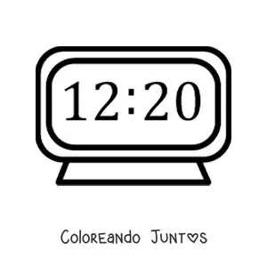 Imagen para colorear de un reloj digital sencillo