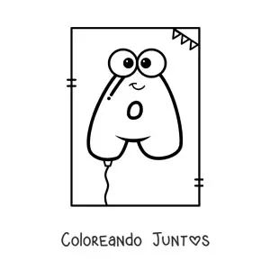 Imagen para colorear de un globo con forma de letra A