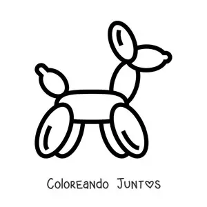 Imagen para colorear de un globo con forma de perro