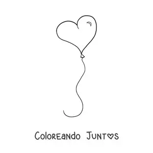 Imagen para colorear de un globo con forma de corazón
