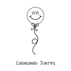 Imagen para colorear de un globo con cara sonriente