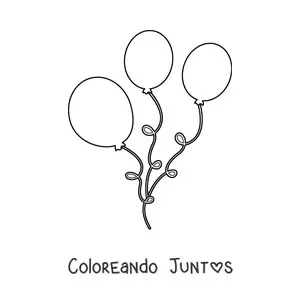 Imagen para colorear de tres globos