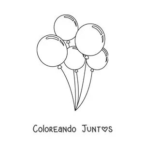 Imagen para colorear de cinco globos
