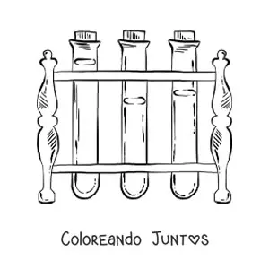 Imagen para colorear de reactivos químicos en tubos de ensayo