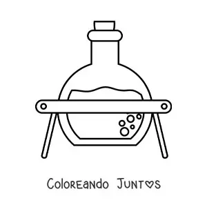Imagen para colorear de una solución química en un matraz