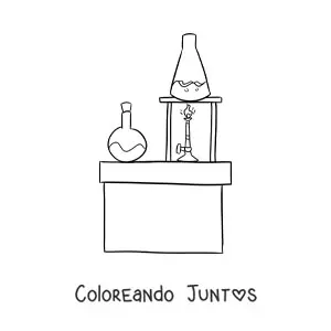 Imagen para colorear de un laboratorio químico