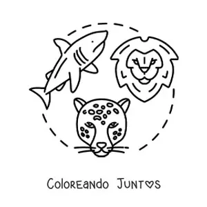 Imagen para colorear de los animales depredadores
