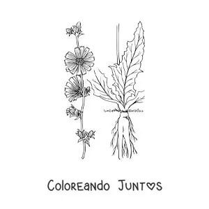 Imagen para colorear de las partes de una planta