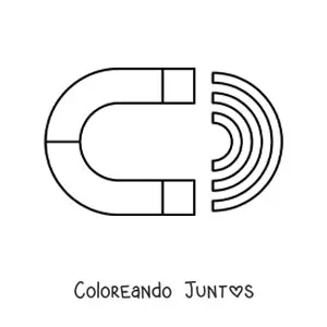 Imagen para colorear de un imán y su magnetismo