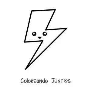 Imagen para colorear de un rayo animado kawaii