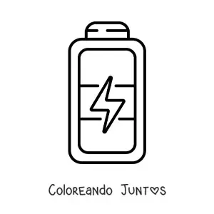 Imagen para colorear de una batería con carga completa