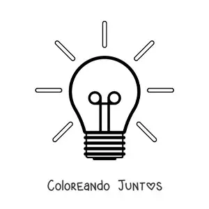 Imagen para colorear de un bombillo iluminando