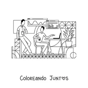 Hombre en oficina con laptop