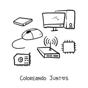 Imagen para colorear de las partes de una computadora