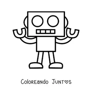 Imagen para colorear de un robot dibujado con formas geométricas