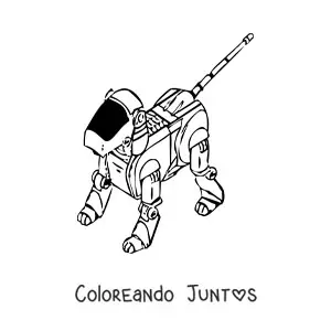 Imagen para colorear de un perro robot