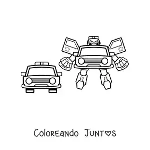 Imagen para colorear de un robot Transformer