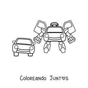 Imagen para colorear de un robot de Transformer