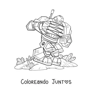 Imagen para colorear de un robot de pelea con garras