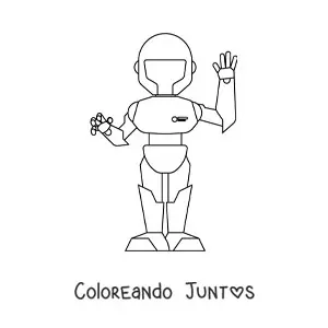 Imagen para colorear de un robot humanoide