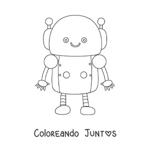 Imagen para colorear de robot kawaii