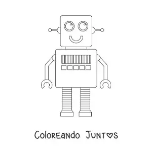 Imagen para colorear de un robot infantil sonriente