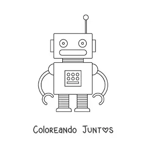 Imagen para colorear de un robot infantil pequeño