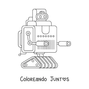 Imagen para colorear de un robot con armas
