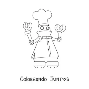 Imagen para colorear de un robot chef