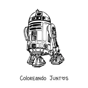 Imagen para colorear de R2D2 el robot espacial