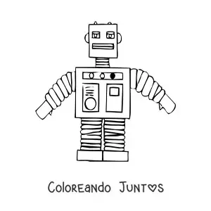 Imagen para colorear de un robot retro