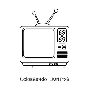 Imagen para colorear de un televisor antiguo