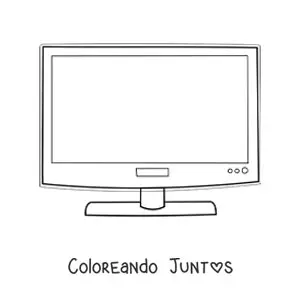 Imagen para colorear de un televisor moderno con pantalla plana