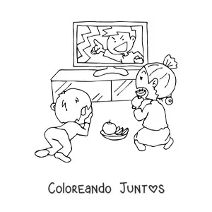 Madre e hijo viendo televisión