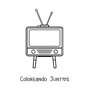 Imagen para colorear de un televisor de antes