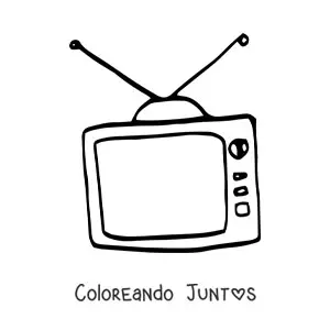 Imagen para colorear de un televisor de pantalla cuadrada
