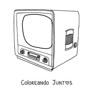 Imagen para colorear de un televisor vintage
