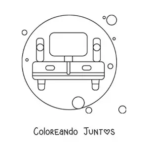 Imagen para colorear de un mueble con televisor