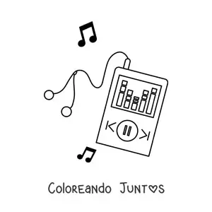 Imagen para colorear de un reproductor de música