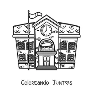 Imagen para colorear de una escuela grande