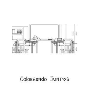 Imagen para colorear de un salón escolar