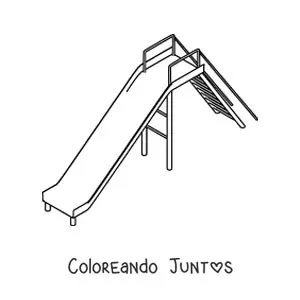 Imagen para colorear de un tobogán visto desde arriba